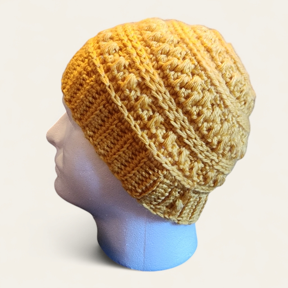 Handmade Crochet Yellow Beanie